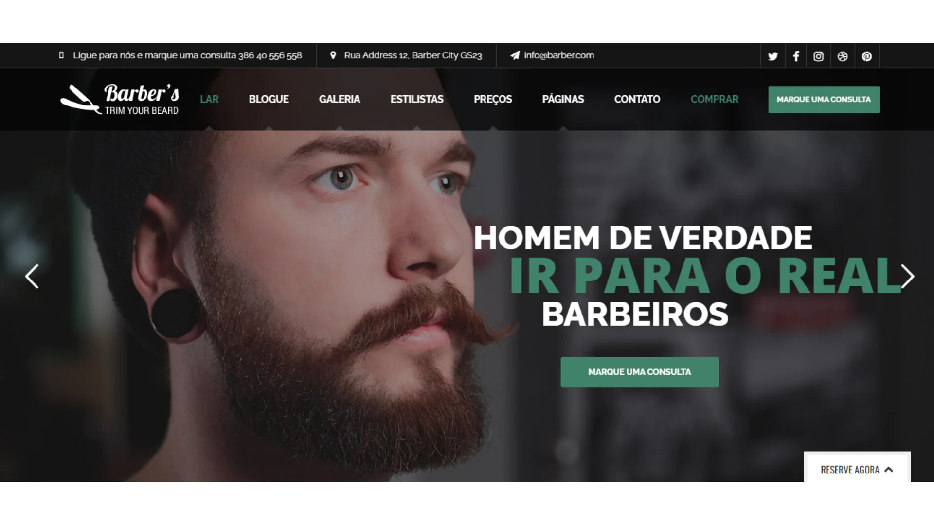 Barber - Tema WordPress para Barbeiros e Salões de Cabeleireiro